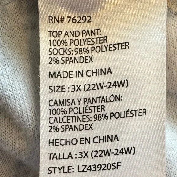 🌈 6/$60 Disney Thumper Snowflake Fleece Jogger Pockets Pajama Bottom White 3X - Picture 5 of 6